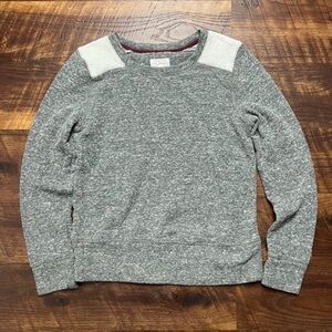 Lou & Grey Heathered Grey Crewneck Pullover Sweatshirt Women's Sweater, Size S